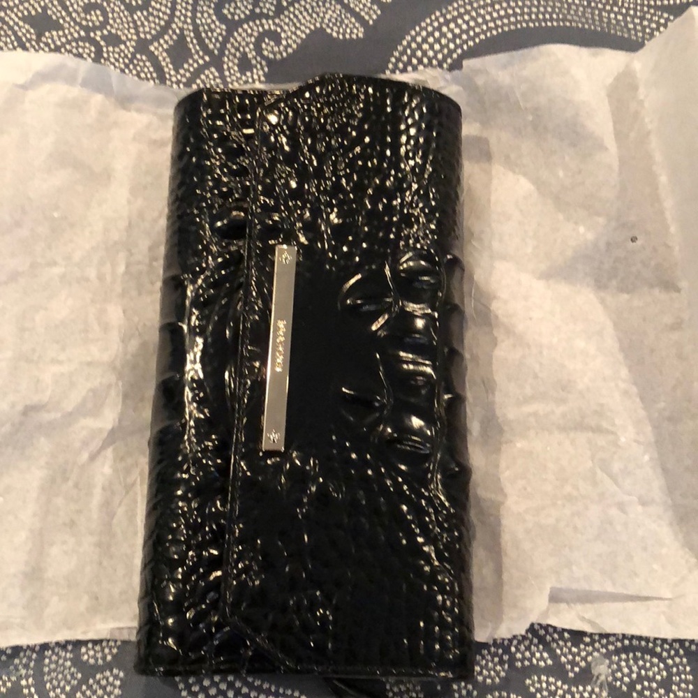 🔥BRAHMIN BLACK CHECKBOOK WALLET GENUINE LEATHER🔥